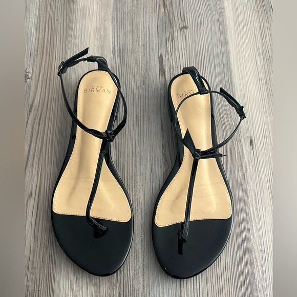Alexandre Birman Leather Bow Sandals 38.5 Size 8 Black - Picture 1 of 6